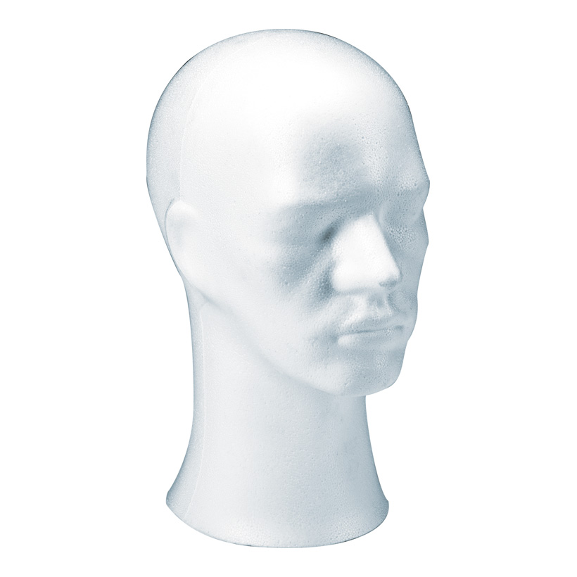 # Male head "Phil", 32x15cm, Kopfumfang 57cm, styrofoam
