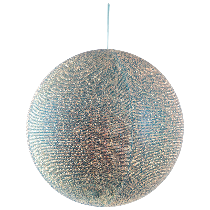 Textile ball, inflatable, Ø 40cm out of glitter fabric, foldable, with zipper and hanger
