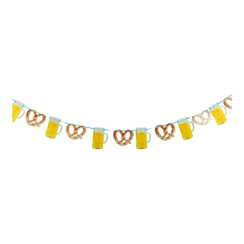 Garland "Oktoberfest", 10m, 15-fold, beer mug and pretzel, paper