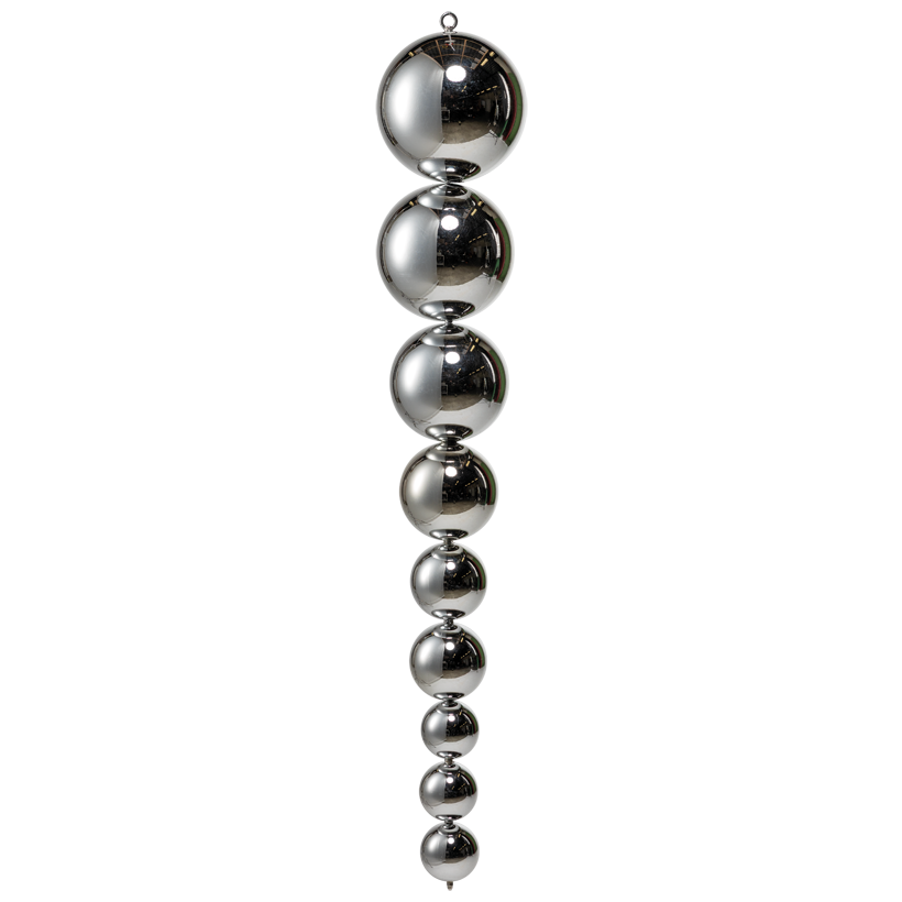 Ball drop pendant, 90cm Ø 15cm, 14cm, 12cm, 10cm, 2x 8cm, 3x 6cm out of plastic, 9 balls, flame retardant according to EN71-2