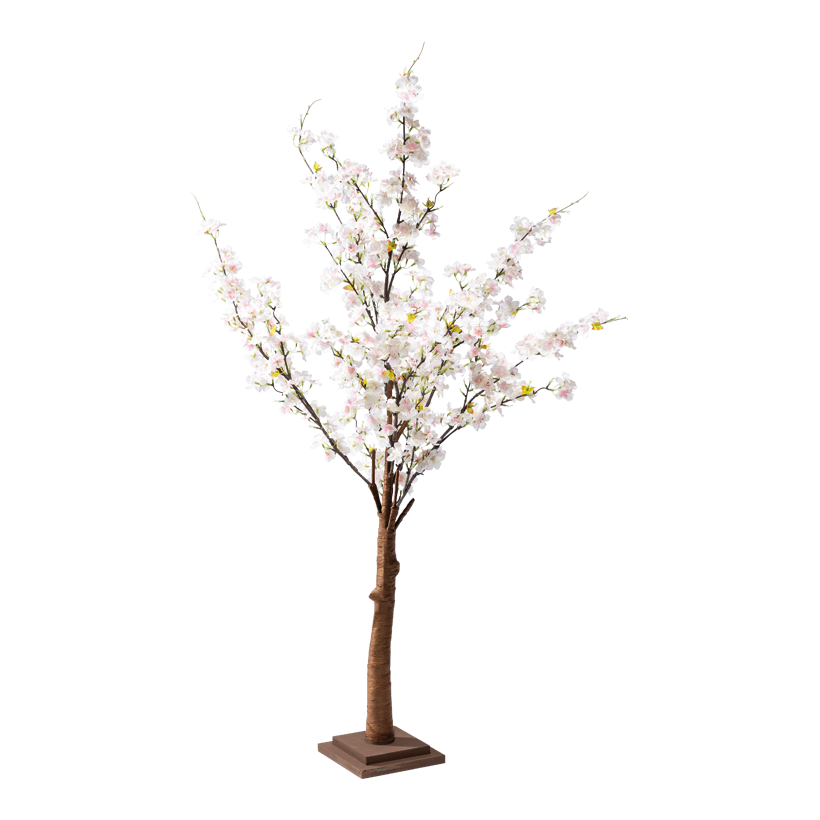 Cerisier en fleurs, 120cm MDF Holzfuß: 17x17x3,5cm tronc en carton dur, fleurs en soie artificielle