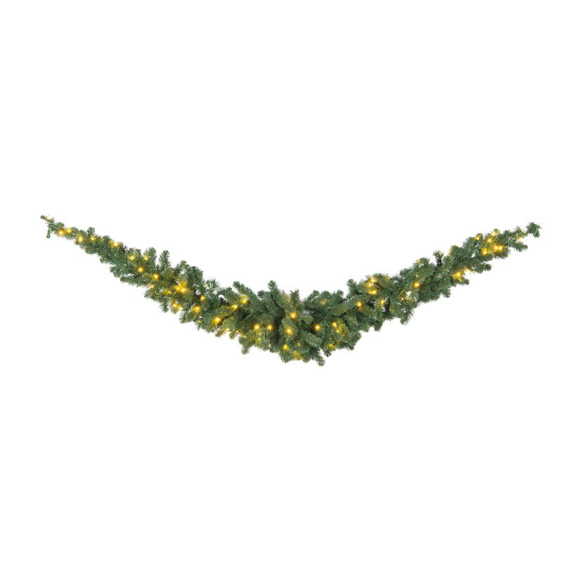 Noble fir swag, 270x50cm 260 tips, 120 LEDs, out of plastic, coupleable, for outdoor (IP44 trafo)
