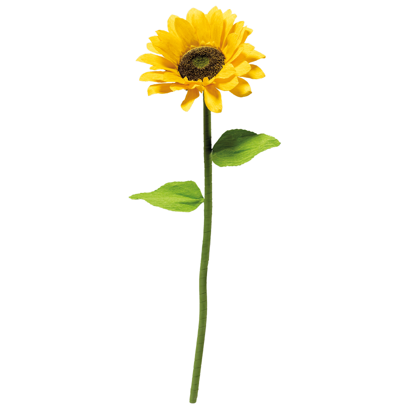 Sunflower with stem, 80cm Ø 30cm, Stiel: 74cm out of paper