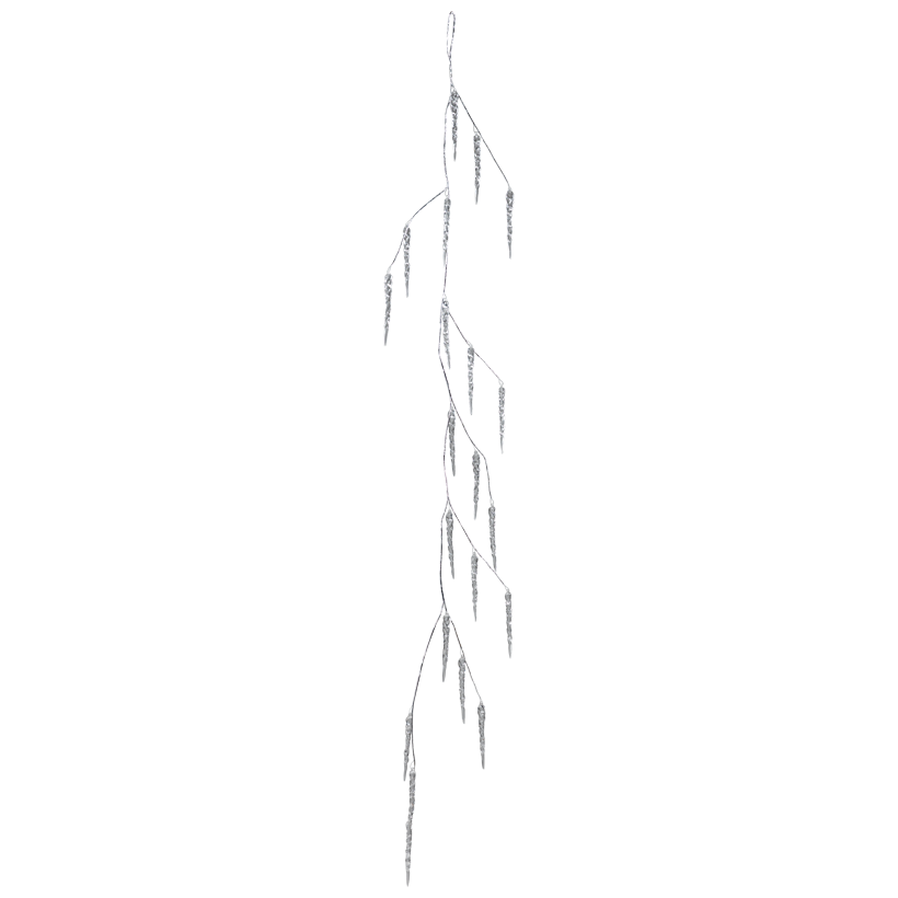 Icicle garland, 150cm out of plastic, with 21 icicles in 12cm