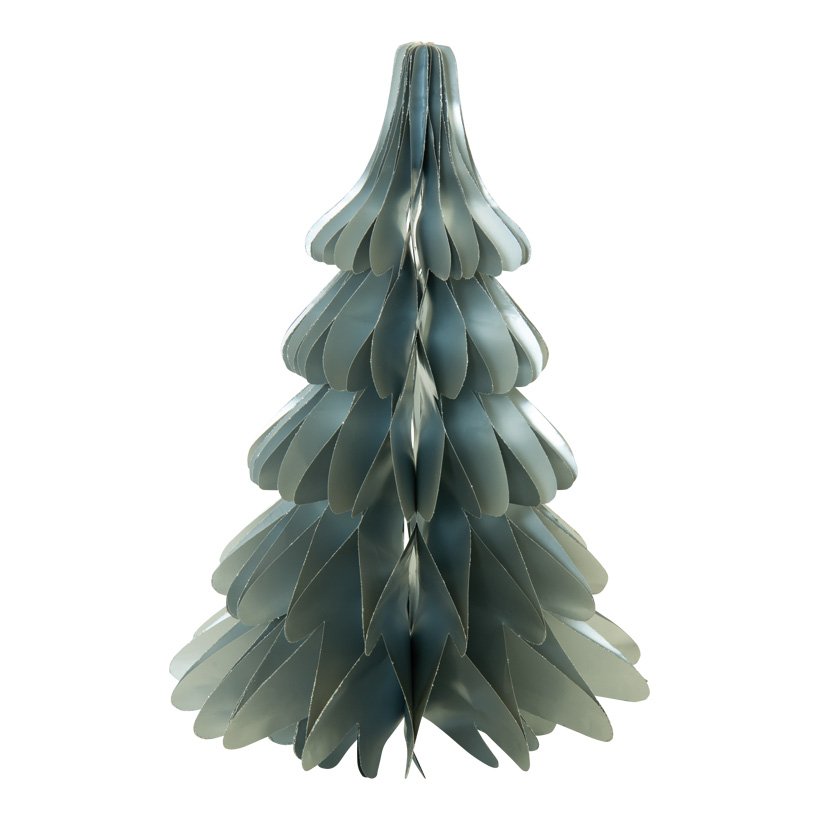 Tannenbaum, 40cm selbststehend, faltbar, aus Papier, mit silber glitzernden Rändern, Magnetverschluss