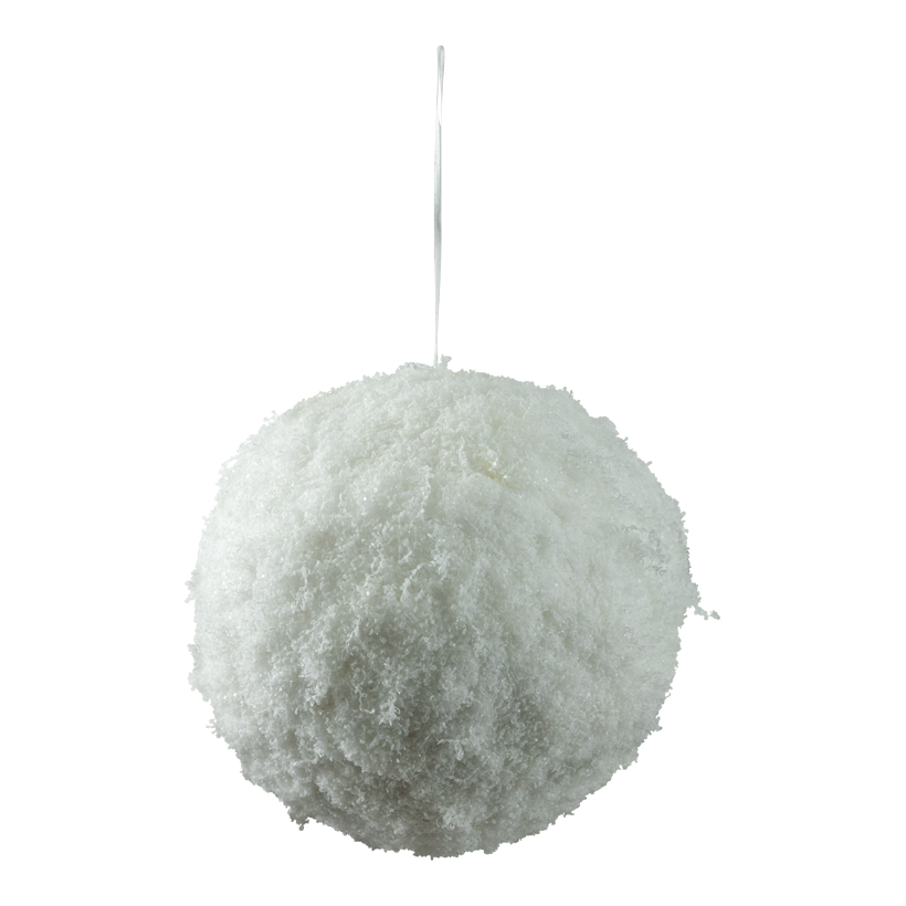 Schneekugel, Ø 18cm aus Styropor/Kunststoff, beglittert, mit Hänger