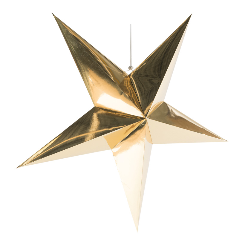 Folding star, 5-pointed, _ 60cm made of cardboard, with hanger