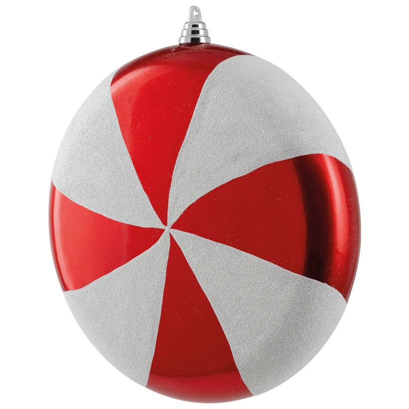Ball ornament, Ø 30cm out of plastic, flat, with hanger