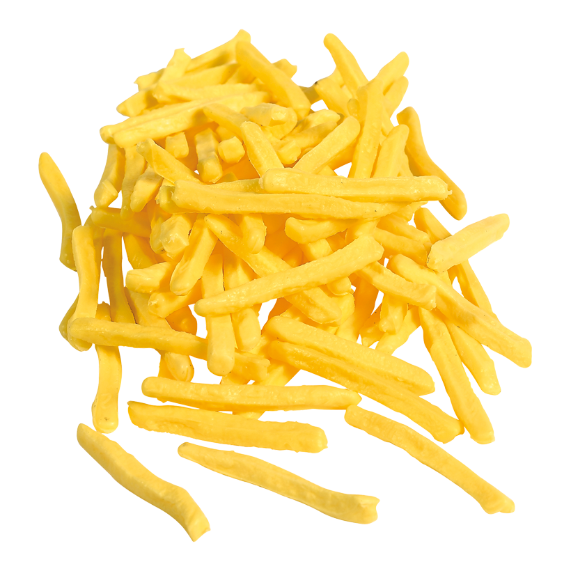 # French fries 6cm lang, plastic, 100 pcs./bag