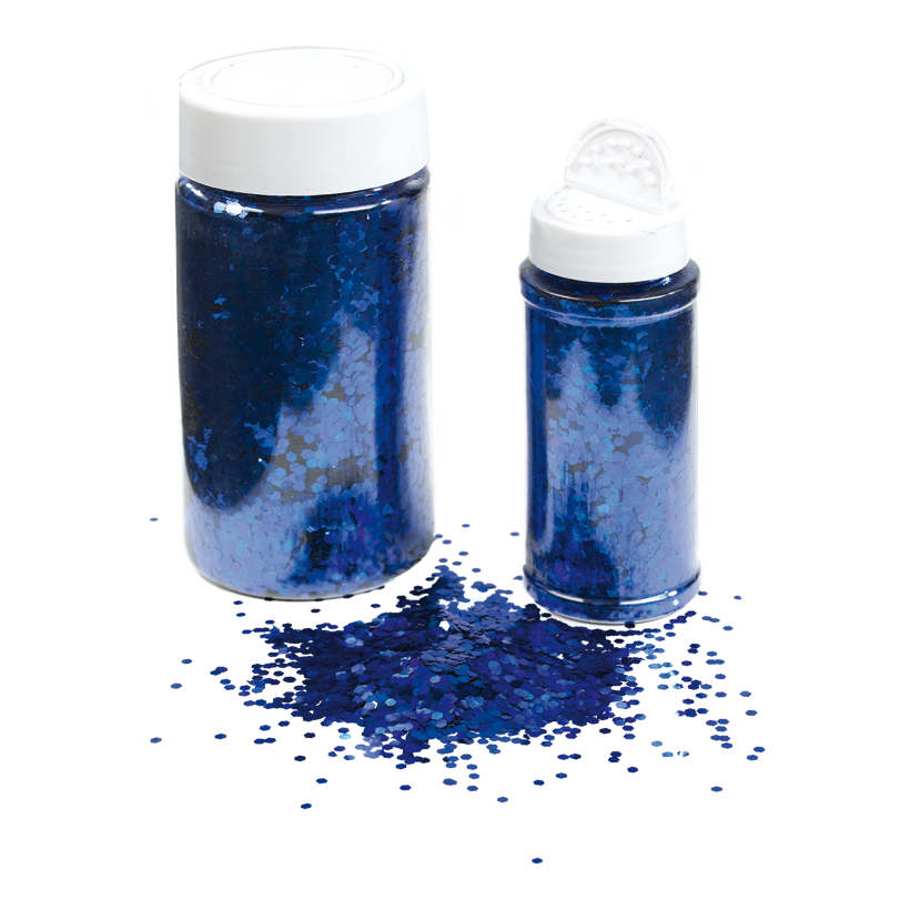 Coarse glitter in shaker can, 110g/can, plastic