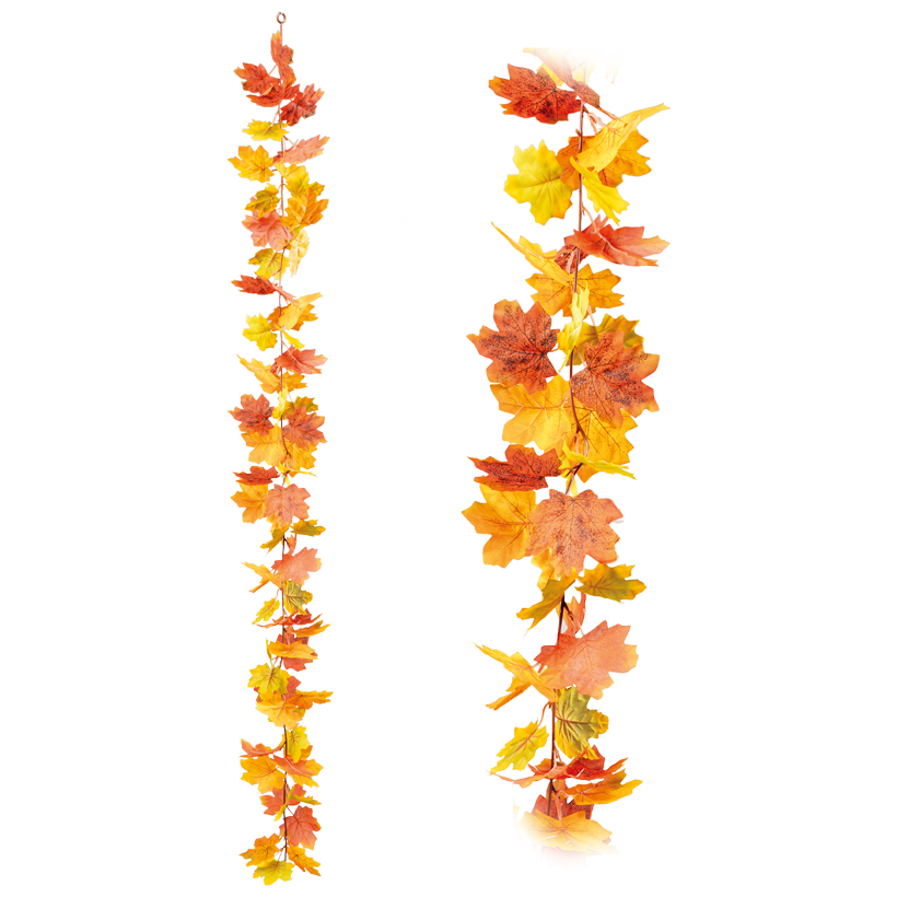 Autumn leaves garland, 175cm out of artificial silk and plastic, flexible