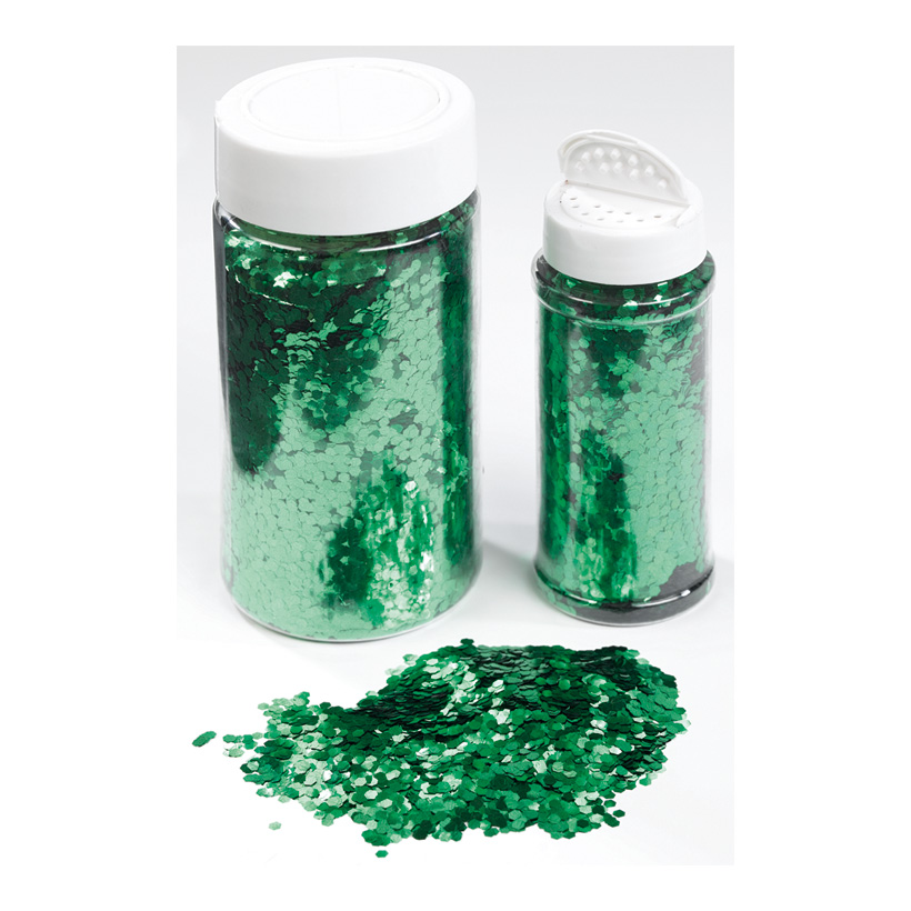 Coarse glitter in shaker can, 250g/can, plastic