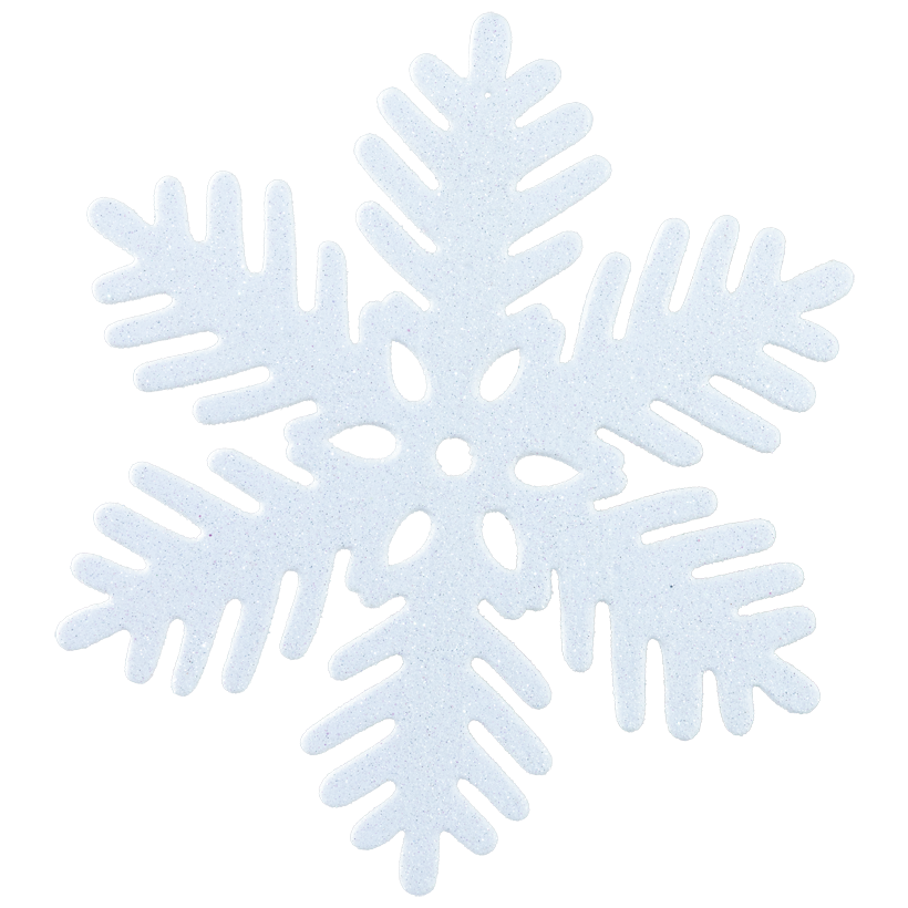 Snowflake, Ø 34cm out of plastic, with glitter, with hanger