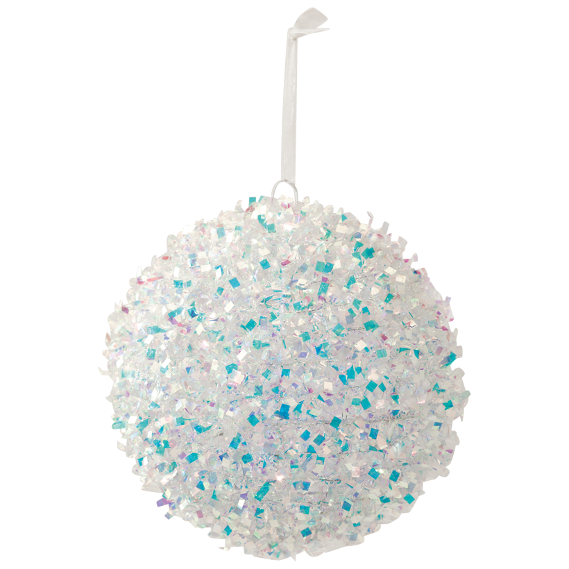Ball, Ø 25cm out of tinsel and metal, with hanger