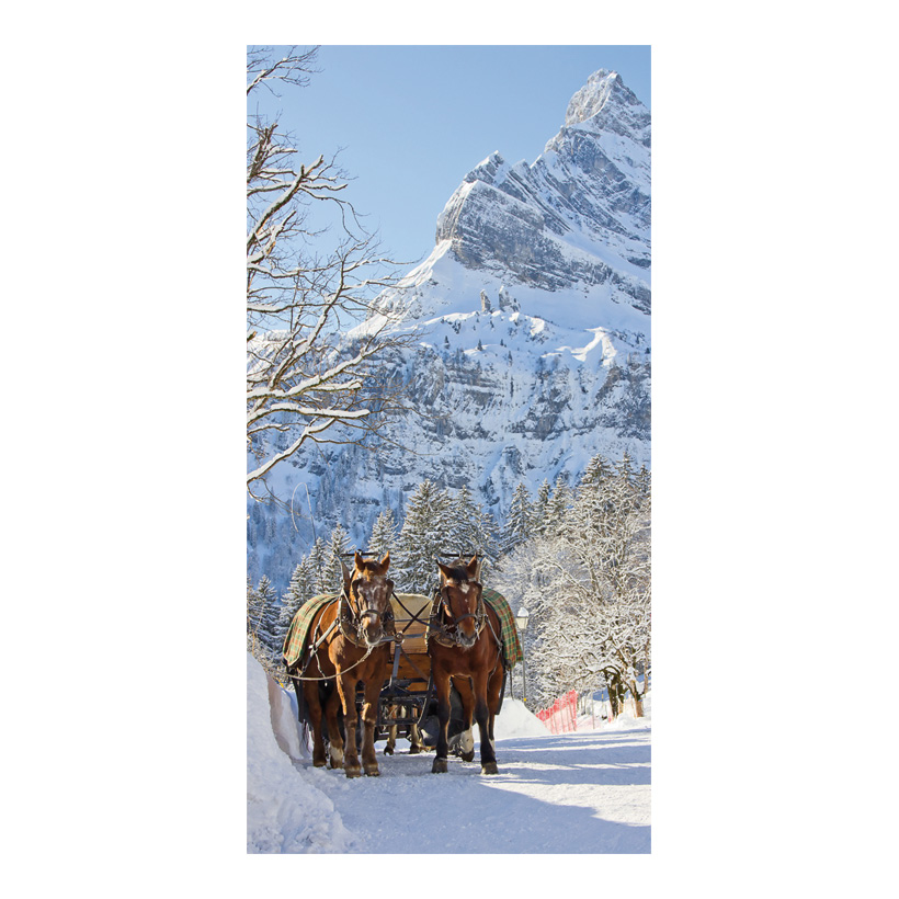 # Motivdruck "Pferdeschlitten", 180x90cm Stoff