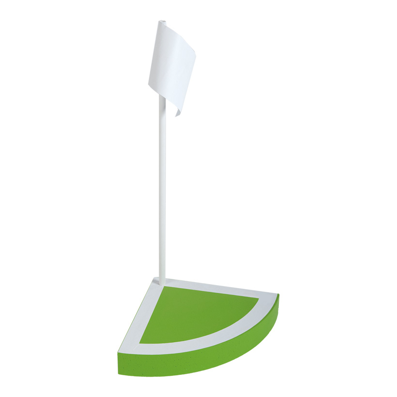 # Corner flag with base 90cm Fuß: 30x30cm made of styrofoam, flame retardent