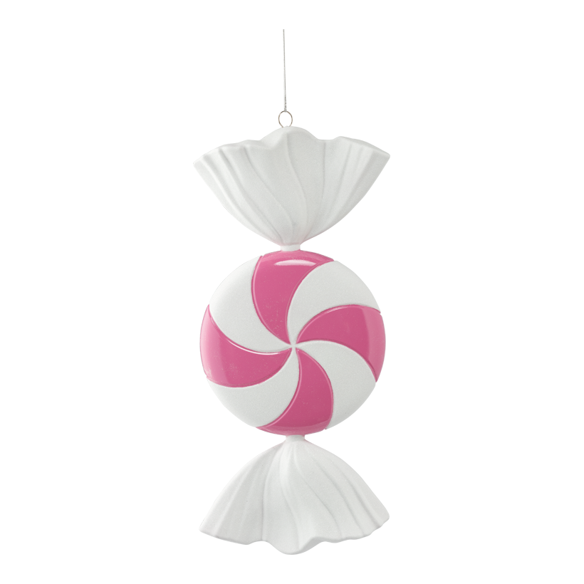 Candy, 45cm _ 20cm out of plastic, round, glittering, with hanger