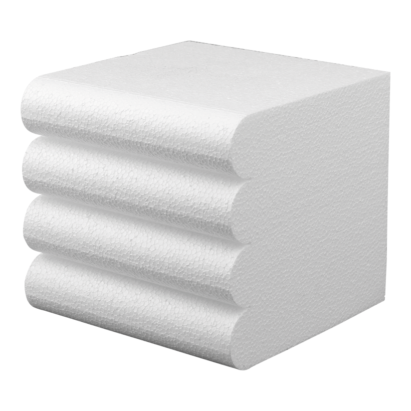 # Hand towel stacking aid, 25x23x25cm styrofoam, flame-resistant, 4 ribs