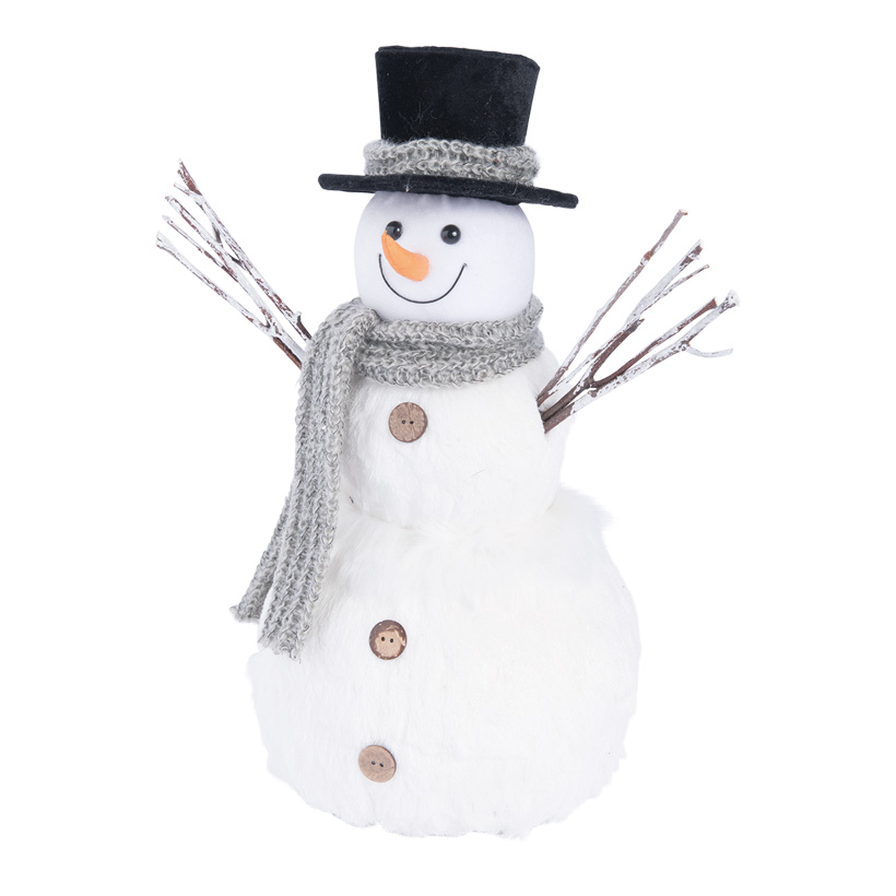 Schneemann, 40cm mit Schal & Hut