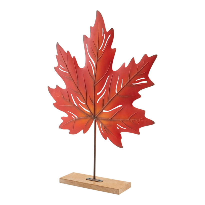 Ahornblatt auf Standfuß, 50x38x7cm Standfuß: 20x7,5x1,5cm aus Metall/MDF
