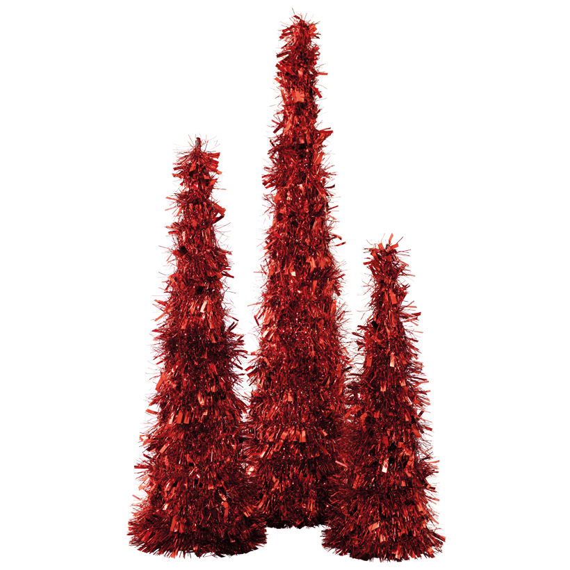 Cones, 45x13cm, 60x15cm, 80x18cm 3 pcs./set, out of tinsel and metal nested