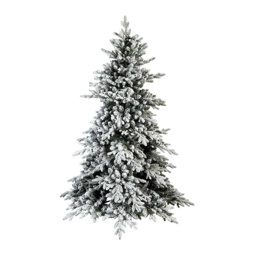 Noble fir snowed, 180cm Ø 90cm 609 PE-tips, 1929 PVC-tips, with metal stand, natural design