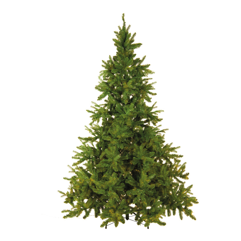 Edeltanne, 180cm Ø ca.135cm mit 862 Tips, 350 warm weiße LEDs, PE/PVC-Mix, 751 PVC/111 PE Tips, 3-teilig + Metallständer