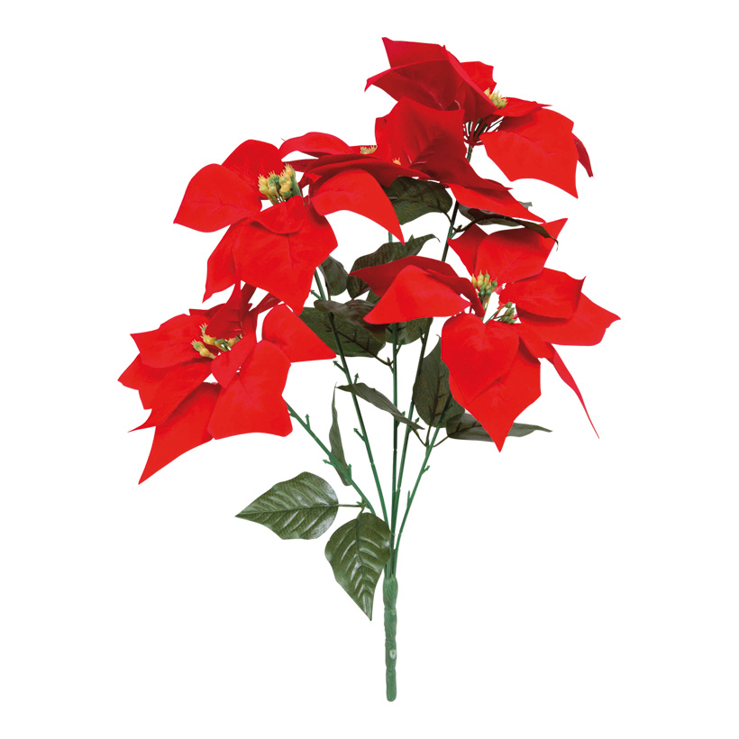 Bouquet de poinsettia, Ø 20cm, 50cm, 5x, soie artificielle