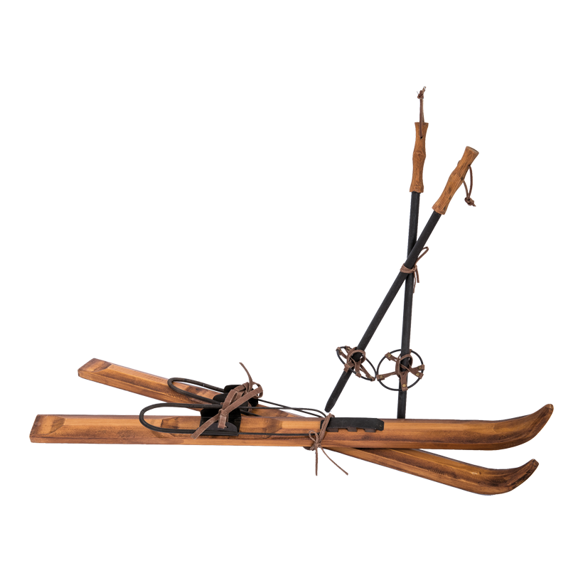 Retro-Skier, 90cm im Paar, mit Stöcken