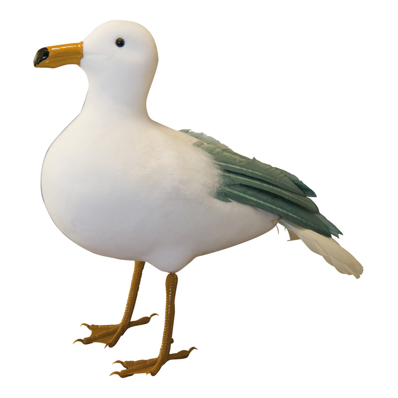 Möwe, 30x10x27cm aus Styropor/Kunststoff/Federn, stehend