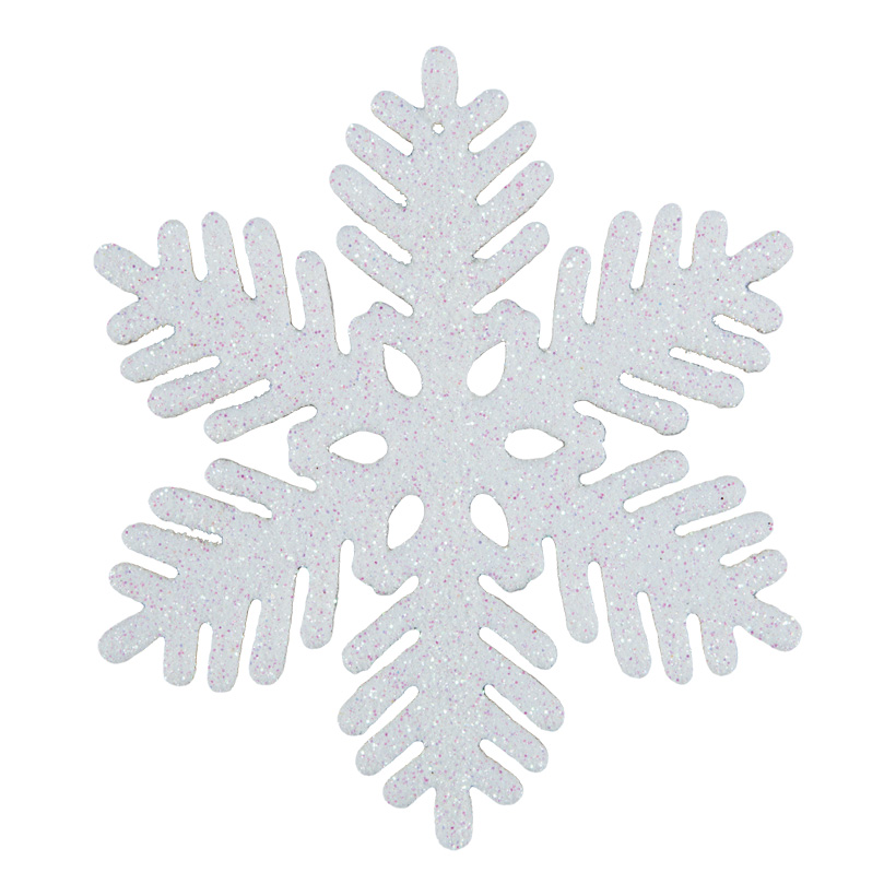 Schneeflocke, Ø 15cm beglittert, mit Hänger, aus Kunststoff