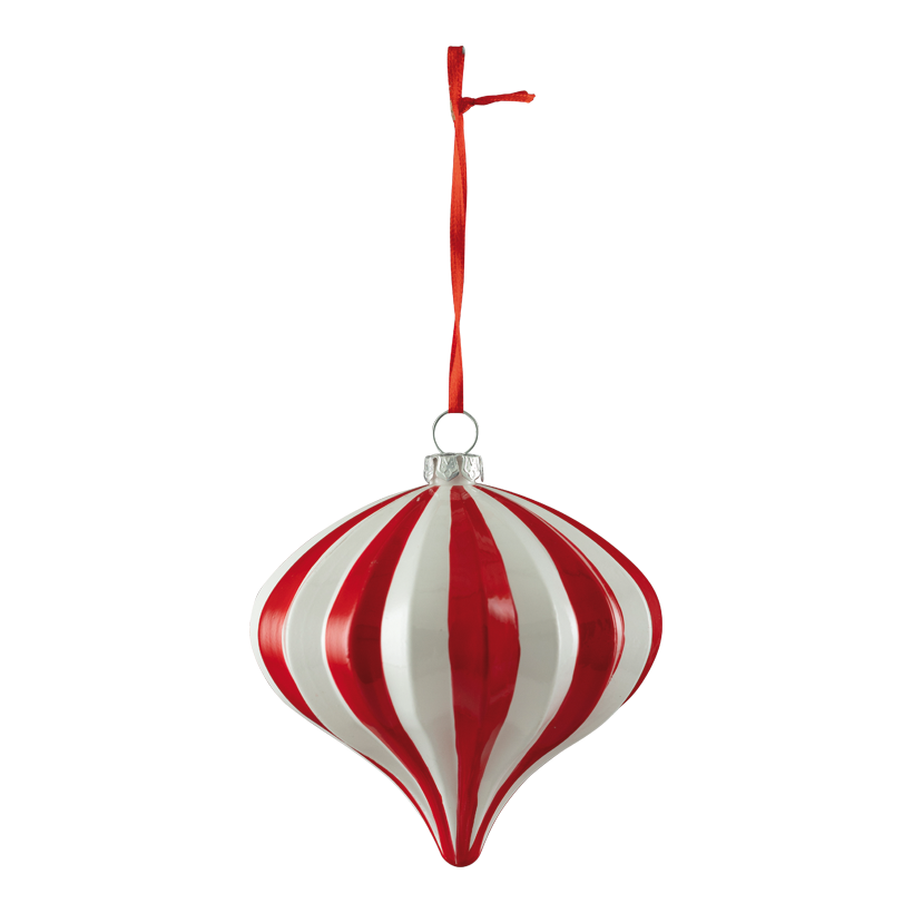 Ornament, Ø 10cm aus Kunststoff, zwiebelförmig, mit Hänger