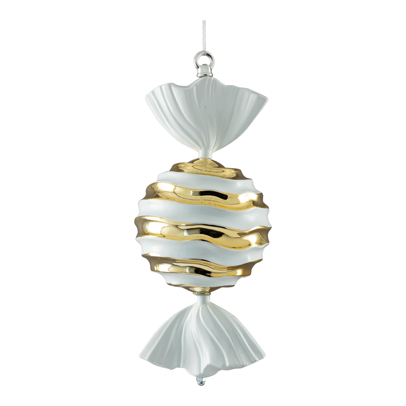 Bonbon, 33cm aus Kunststoff, wellenfˆrmig, Ø 12cm, mit Hänger