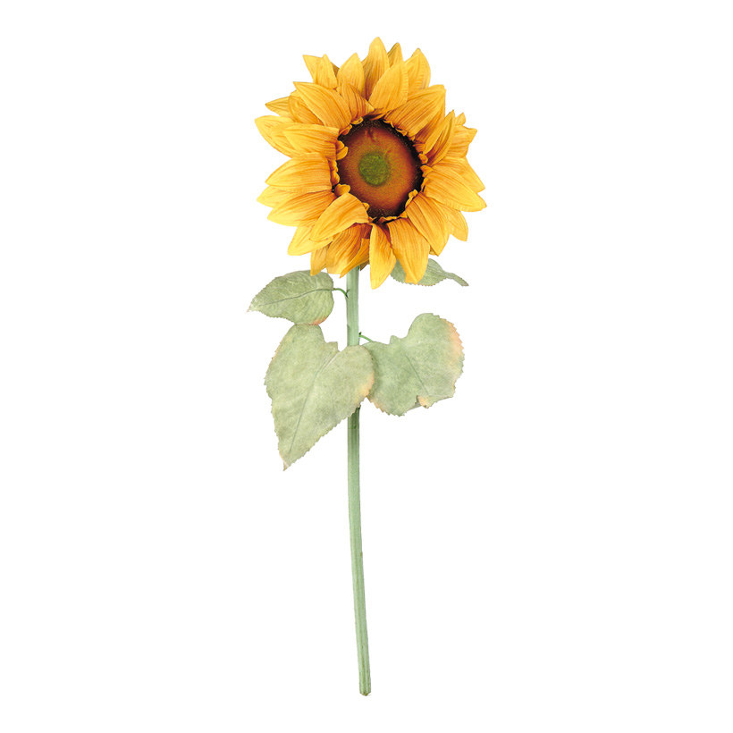 Sunflower, Ø 30cm, 100cm, artificial silk, flocked leaves