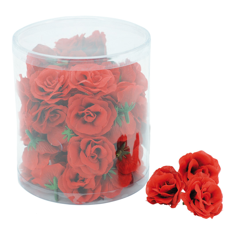 Têtes de roses, Ø 4cm, 48pcs./blister, soie artificielle