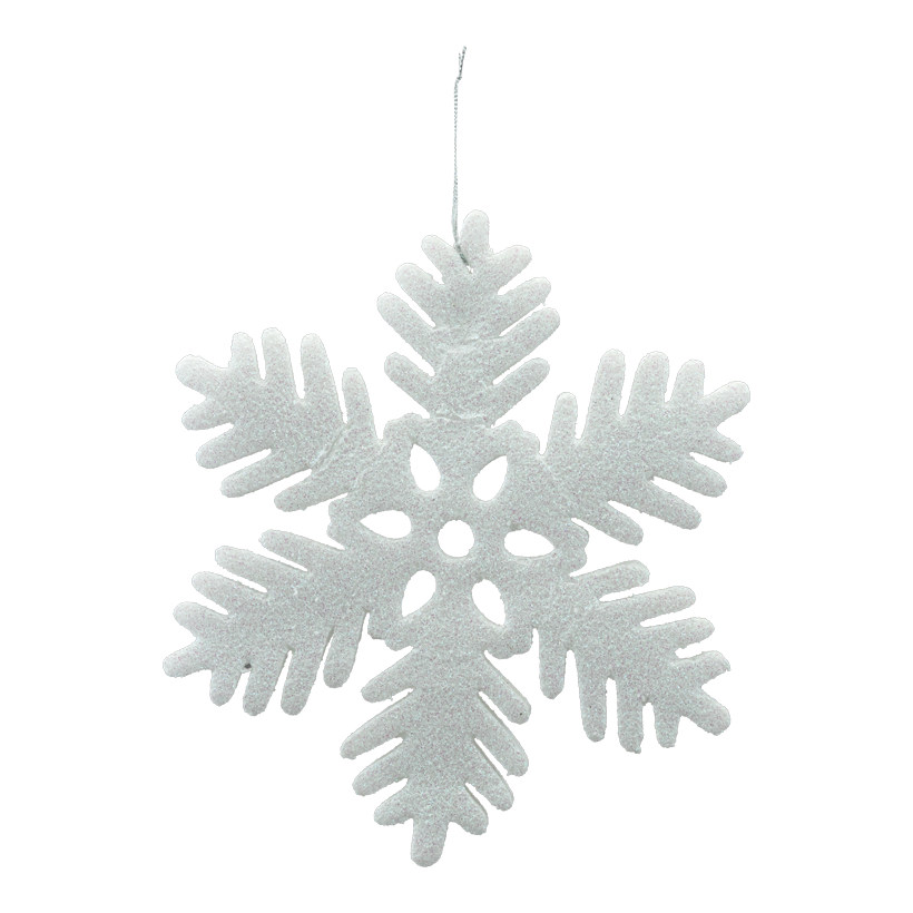 Schneeflocke, Ø 28cm aus Schaumstoff, beglittert, mit Hänger