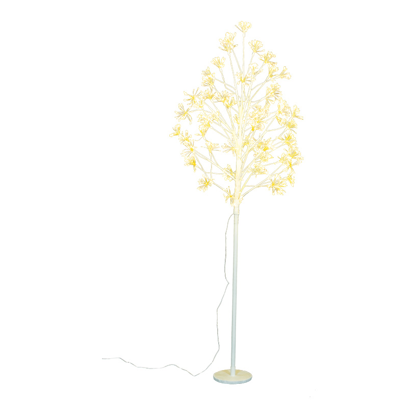 Arbre micro-LED, 180cm 3-pièces,avec 1.568 LED blanc chaud, en plastique/bois, avec base de 20cm, pour l'intérieur