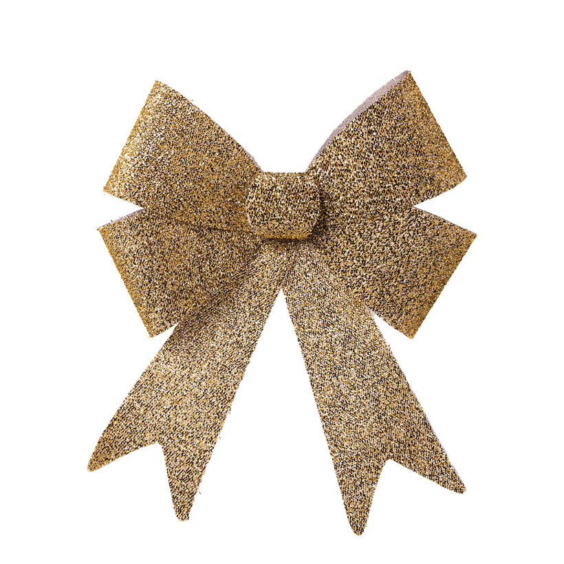 Bow with glitter, 50x38x9cm front side covered with tinsel, back side smooth, made of plastic