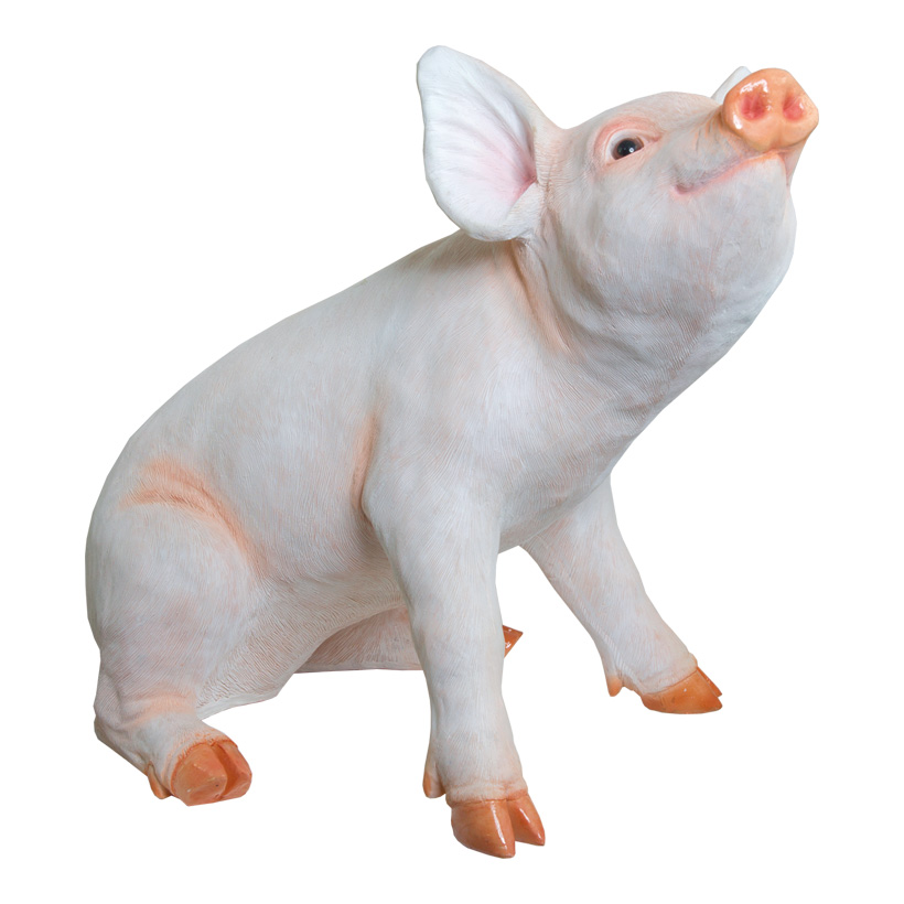 # Schwein, sitzend, 43x27x36cm, Polyresin, für Innen und Außen