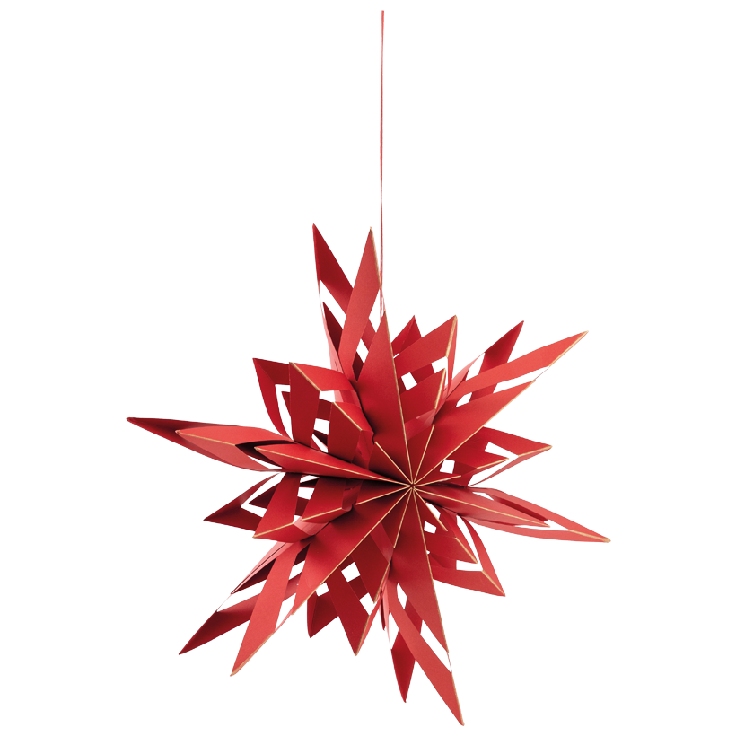 Star, 12-pointed, double-layered, Ø 40cm out of paper, foldable, with hanger, with magnetic closure