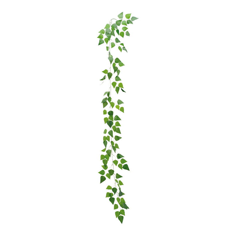 Birch leaf garland, Ø 30cm, 180cm, with 110 leaves, artificial silk