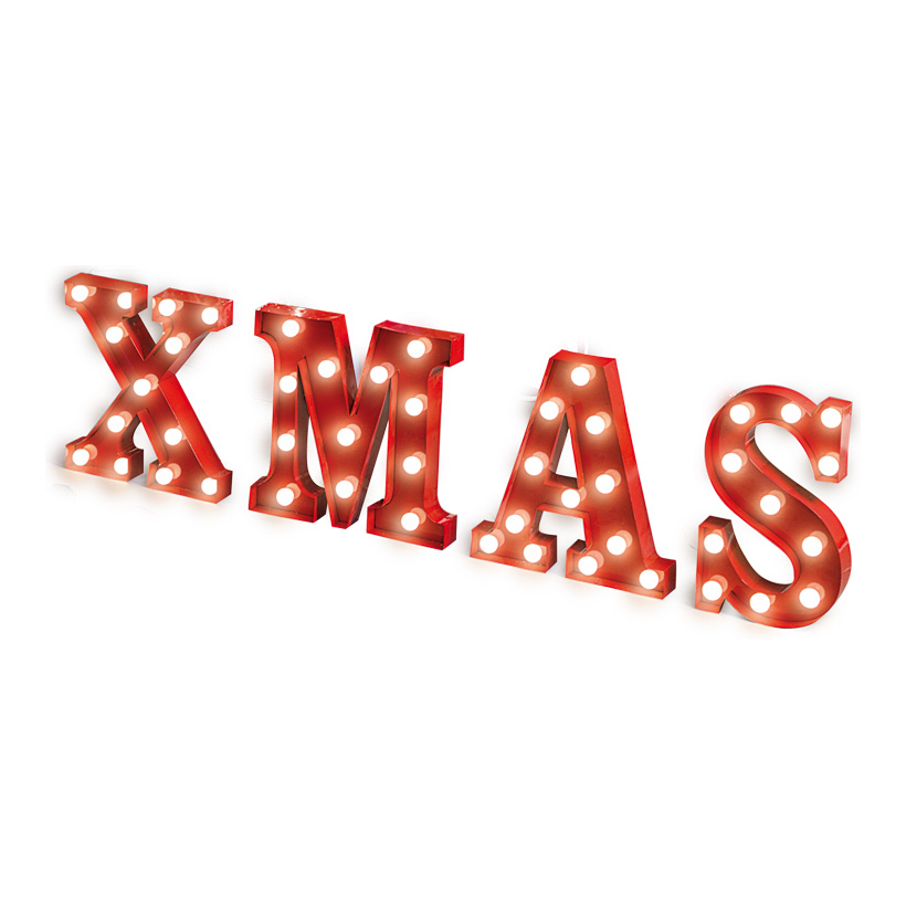 Lettering "XMAS", 115x33x5cm, 48 LED, connectable, for indoor