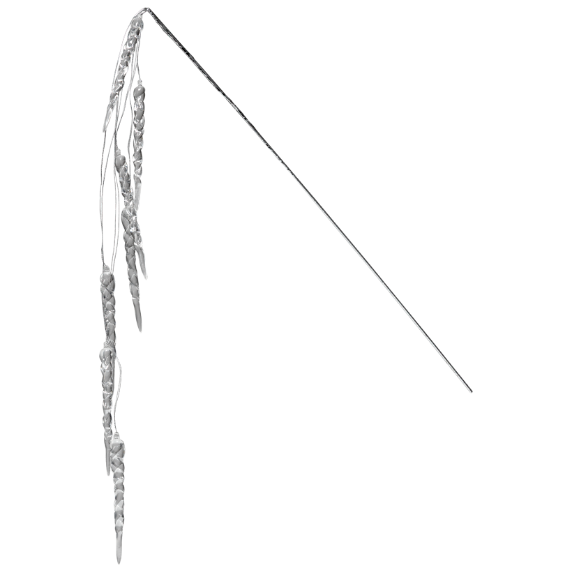 Icicle twig, 52cm out of plastic, with 7 icicles in 12cm