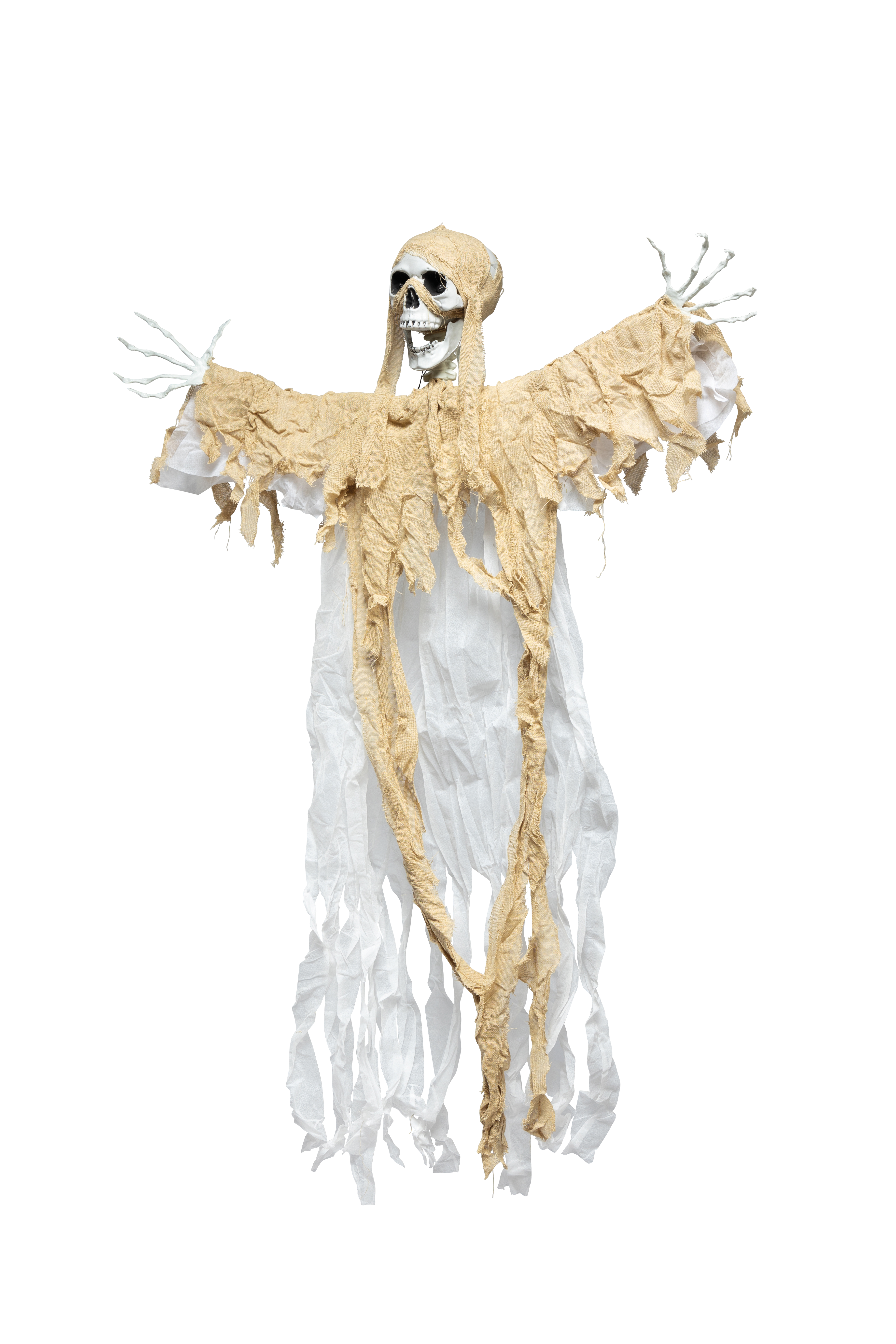 Scary figure "skeleton", 160x110cm out of plastic/textile, 3x LR44 batteries required