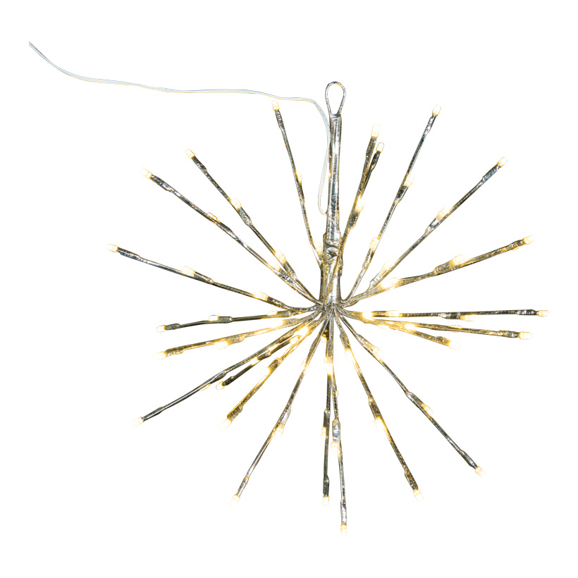 Star, 40cm with 72 warm white LEDs, for indoor, made of plastic, 2m power cable