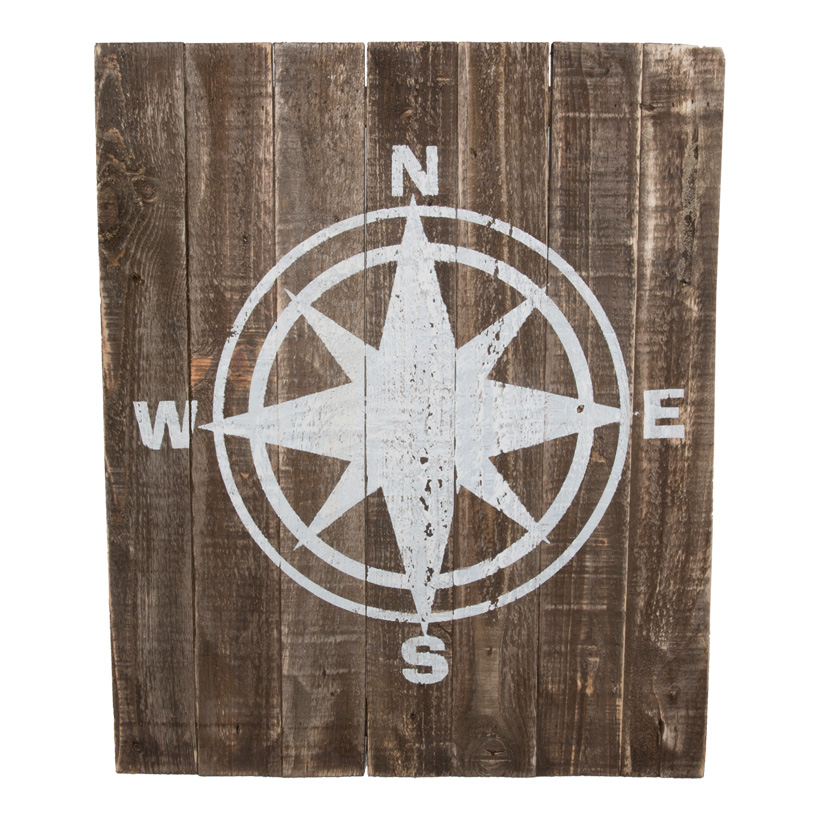 Paneel mit Kompass, 50x60cm, Holz Vintage, mit Aufhängung