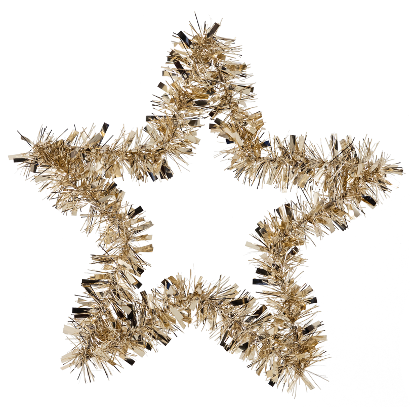 Star, with hanger, Ø 40cm out of tinsel and metal