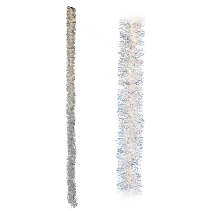 Tinsel garland, 200cm Ø 9cm out of foil, holographic
