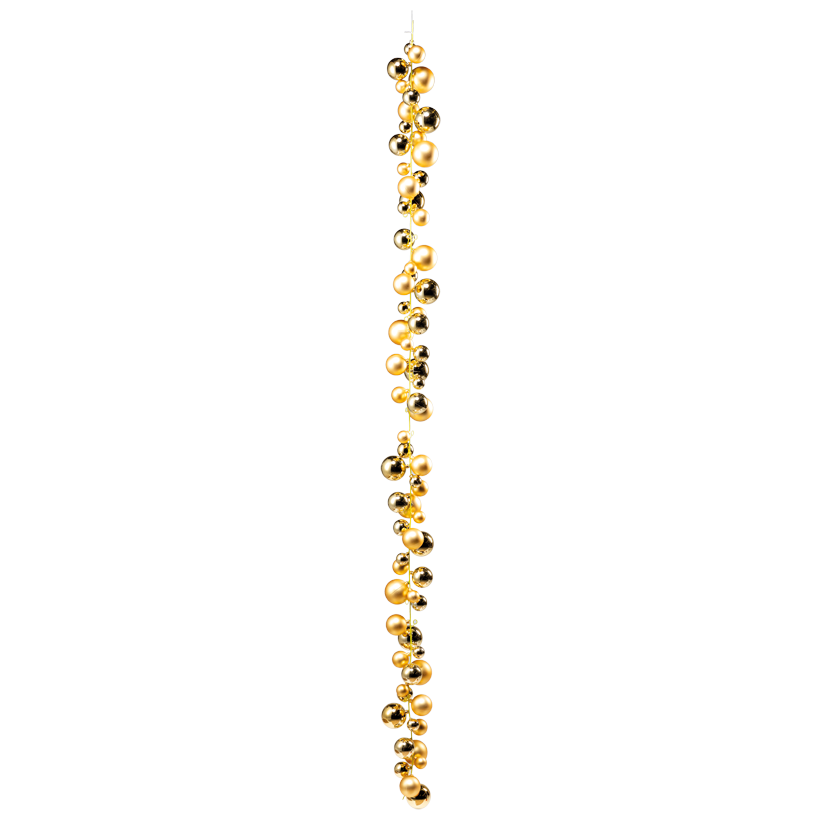 Ball chain with 72 balls, 180cm out of plastic, each 9x shiny and 9x velvet in 3cm/4cm/5cm/6cm