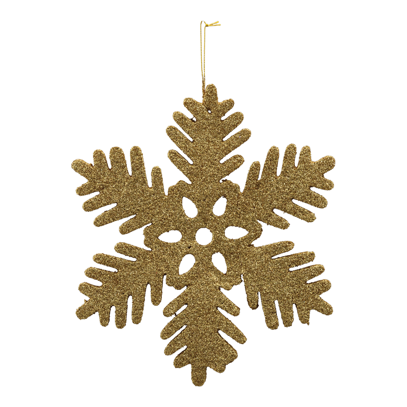 Schneeflocke, Ø 28cm aus Schaumstoff, beglittert, mit Hänger